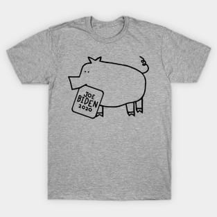 Cute Pig with Joe Biden 2020 Sign Outline T-Shirt